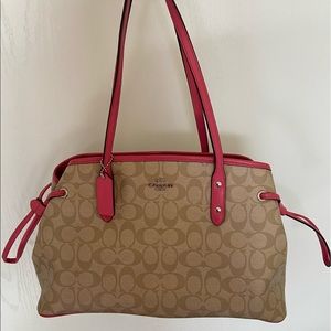 COACH Pink Signature drawstring tote (pre-loved)